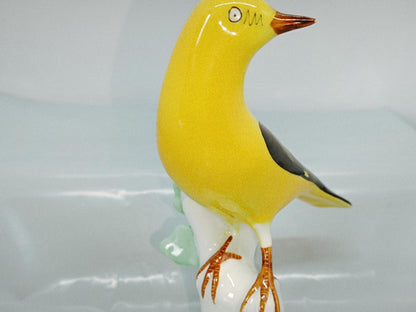 Vintage Romanian Porcelain Yellow Bird from 60's