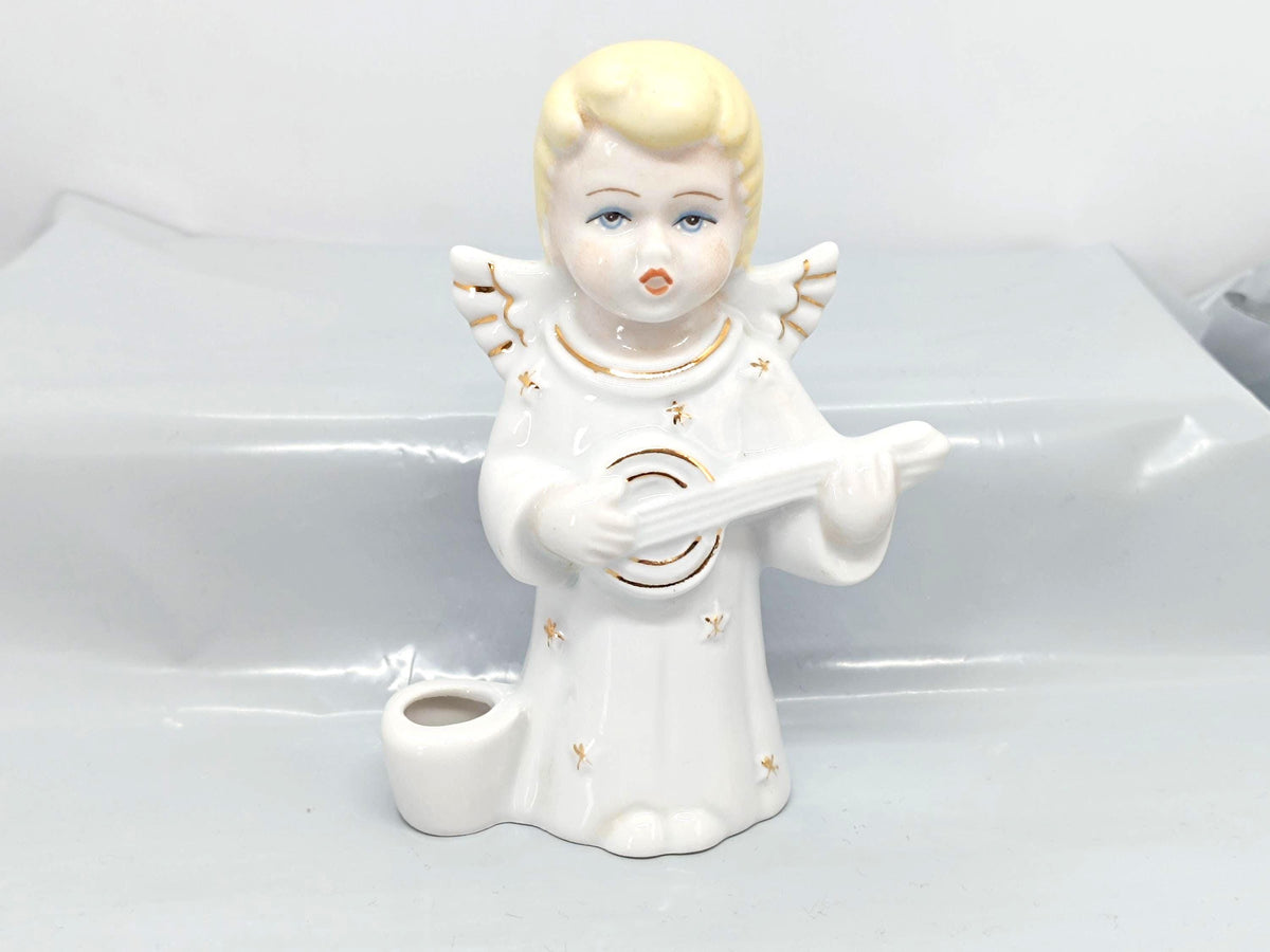 Vintage Romania Figurine Angel Candleholder