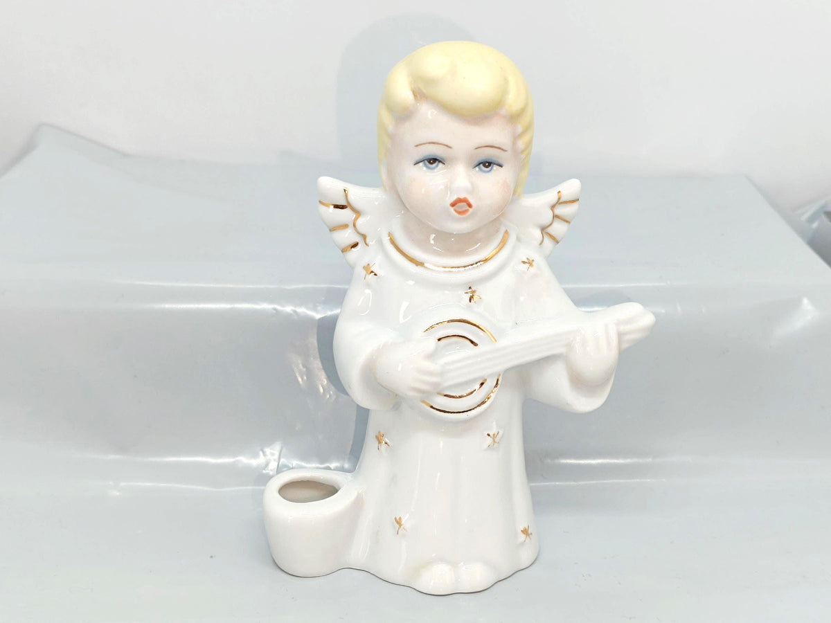 Vintage Romania Figurine Angel Candleholder
