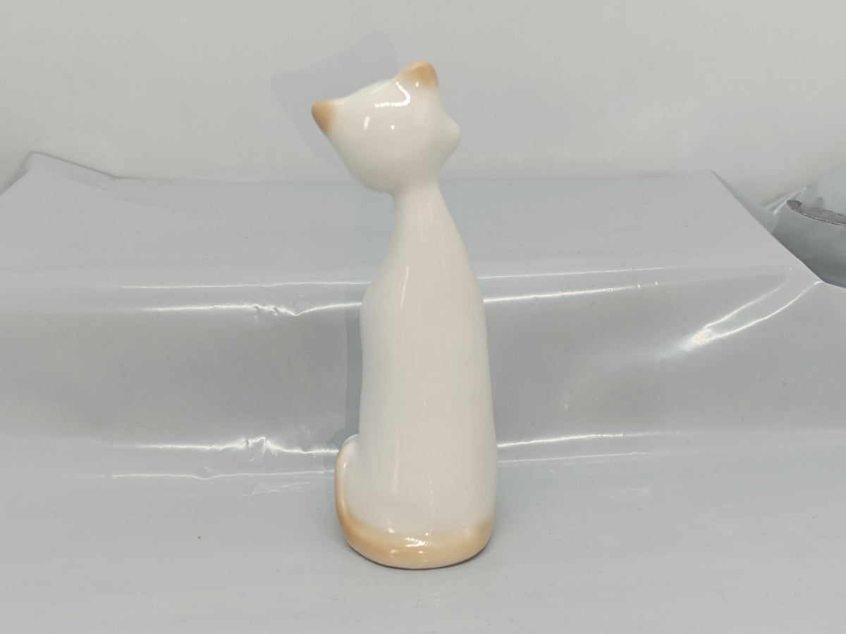 Vintage Romanian porcelain Figurine Cat 12 cm