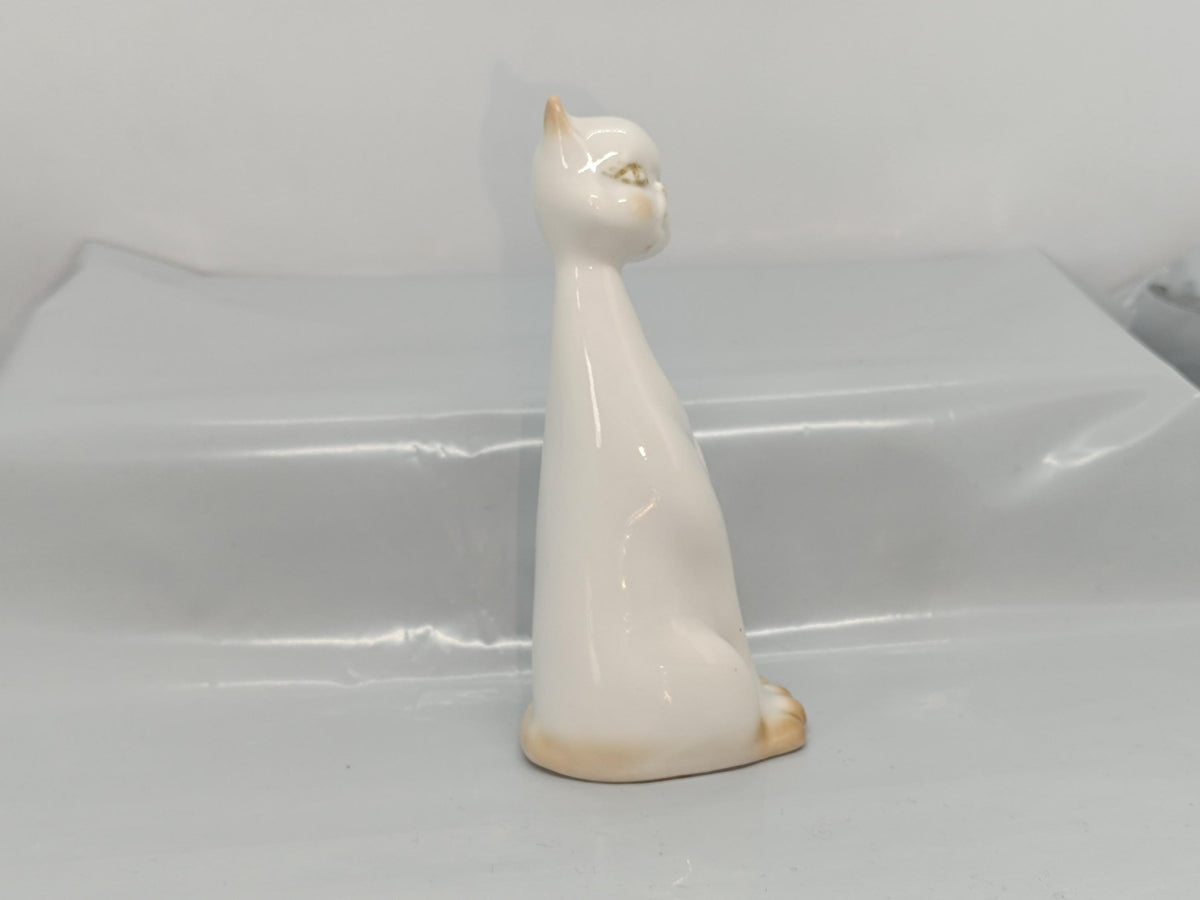 Vintage Romanian porcelain Figurine Cat 12 cm