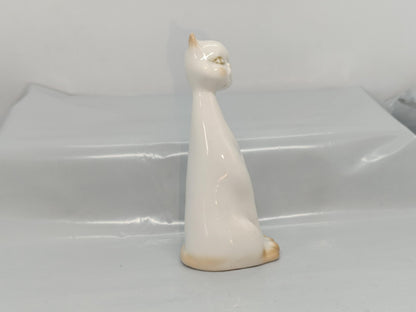 Vintage Romanian porcelain Figurine Cat 12 cm