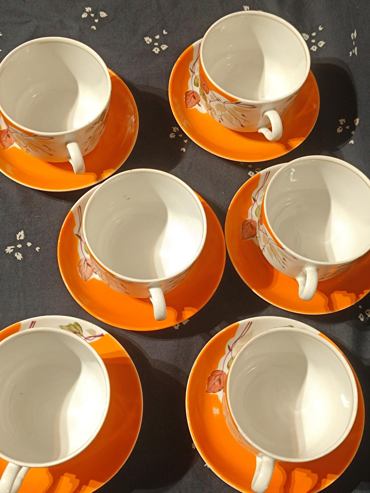 Vintage Russian Tea Cup Teapot Sugarbowl Autumn