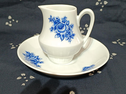 Vintage Coffe set and plates Scherzer Blue Rose