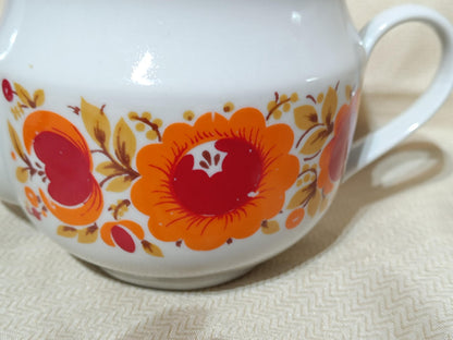 Vintage Russian Tea Cup Teapot Sugarbowl Marigold