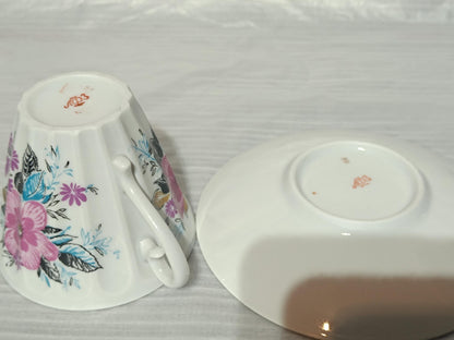 Vintage Soviet Cup and Saucer LFZ Lomonosov Porcelain Factory