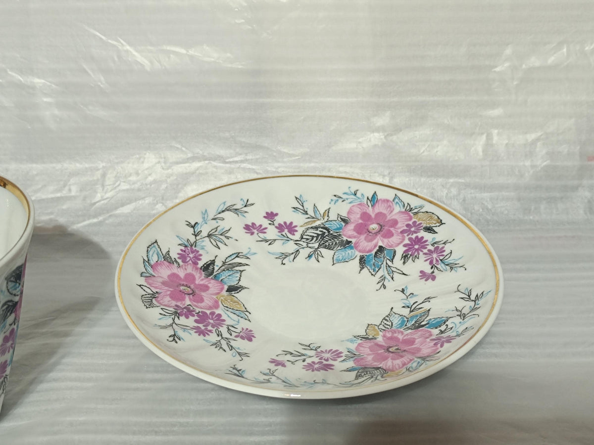 Vintage Soviet Cup and Saucer LFZ Lomonosov Porcelain Factory