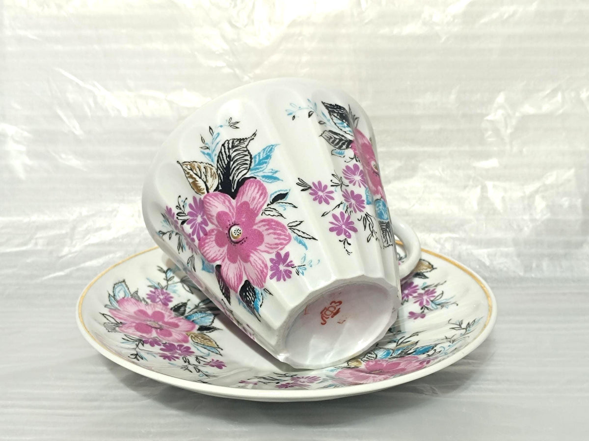 Vintage Soviet Cup and Saucer LFZ Lomonosov Porcelain Factory