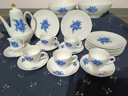 Vintage Coffe set and plates Scherzer Blue Rose