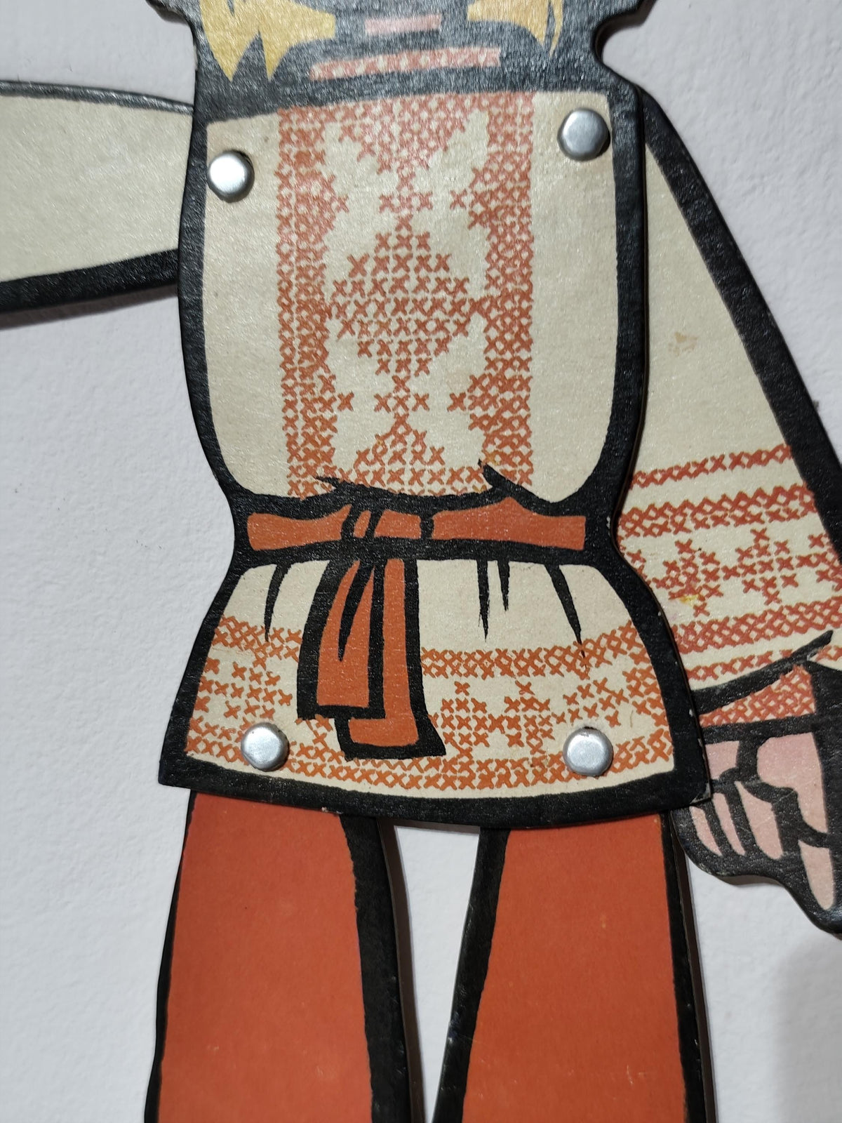 Vtg Cardboard Ornament jumping Jack Russian Folk 36 cm