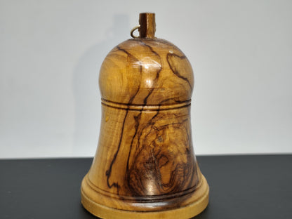 Vtg Wooden Bell with Nativity Scene Olive Wood