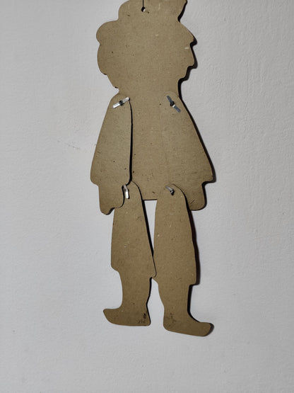 Vtg Cardboard Ornament jumping Jack Russian Folk 36 cm