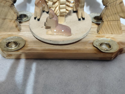 Natural Christmas Carousel Pyramid 22 cm Nativity Scene Used