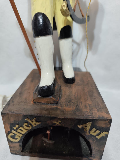 Wooden Erzgebirge Miner Gluck Auf Lamp