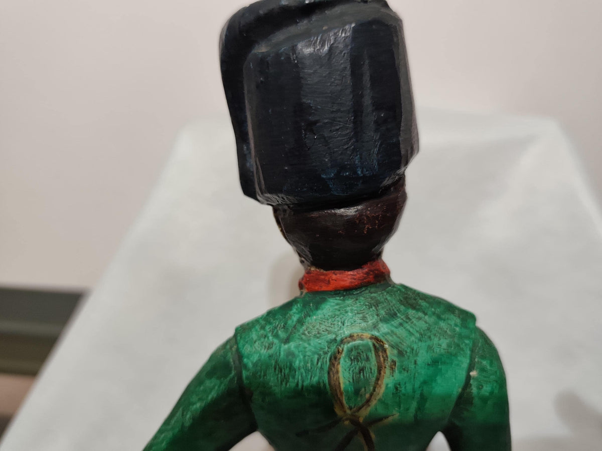 Оld Wooden Figure Belgica 1905 cracked or broken