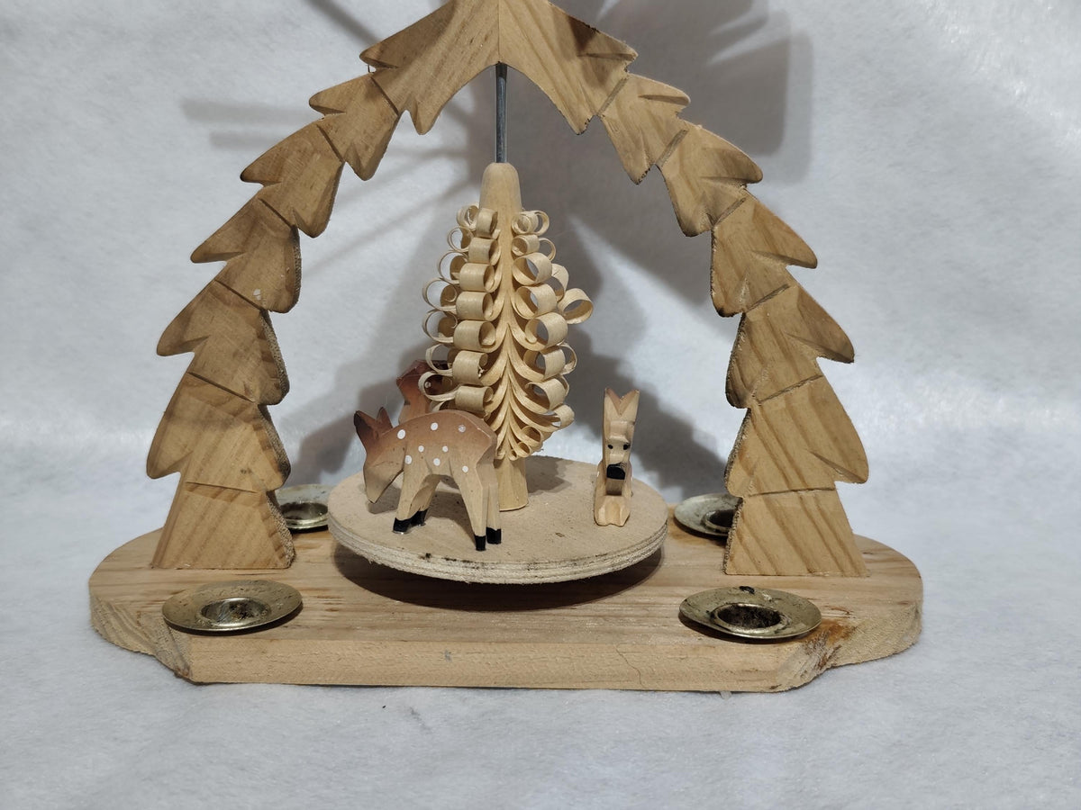 Natural Christmas Carousel Pyramid 22 cm Nativity Scene Used