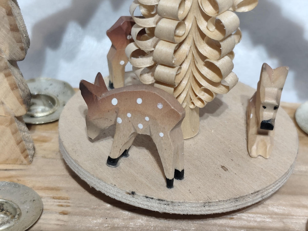Natural Christmas Carousel Pyramid 22 cm Nativity Scene Used
