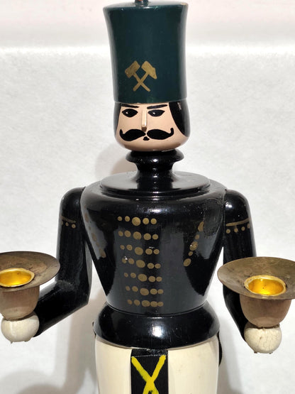 Vintage Erzgebirge Miner Candlestick 29 cm