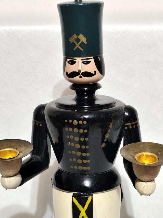 Vintage Erzgebirge Miner Candlestick 29 cm