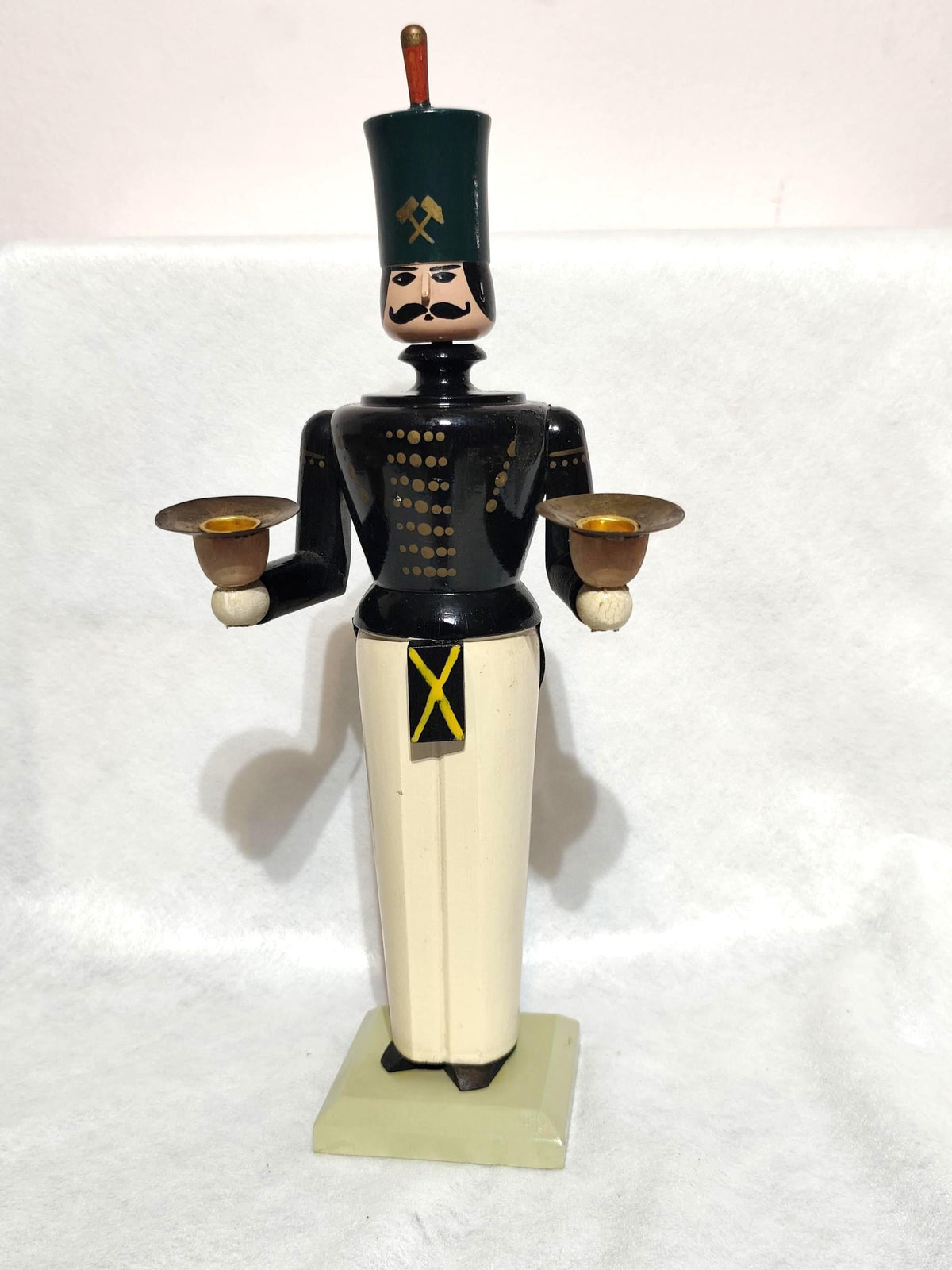 Vintage Erzgebirge Miner Candlestick 29 cm