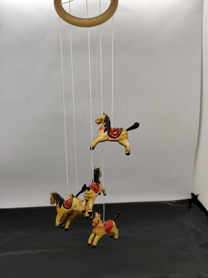 Vtg Mobile Carousel with Horses