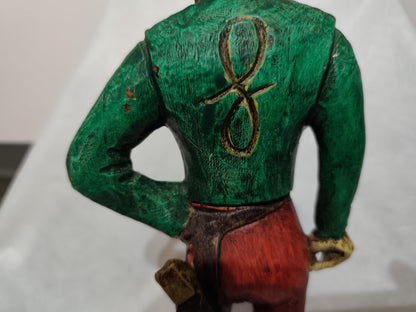 Оld Wooden Figure Belgica 1905 cracked or broken